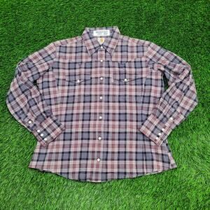 CARHARTT Western Plaid Button Shirt Womens Large 21x25 Yoke